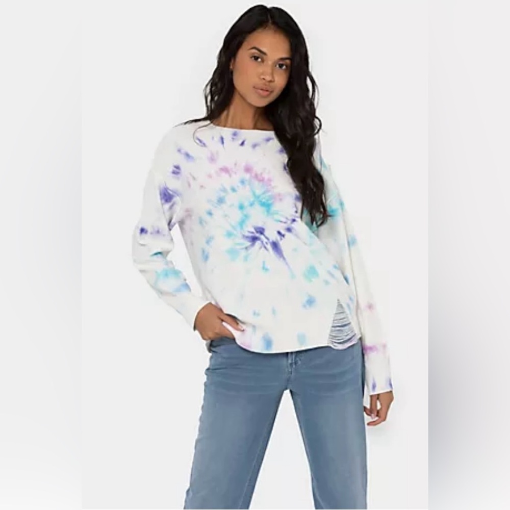 Peace Love World Gem Tie-Dye Sweater Size Xs